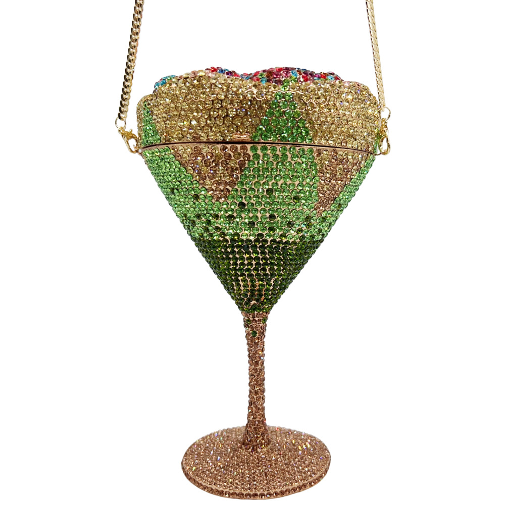 Copa bolsa de embrague nueva taza alta flor con diamantes bolsas de banquete de diamantes bolsas de mano duras