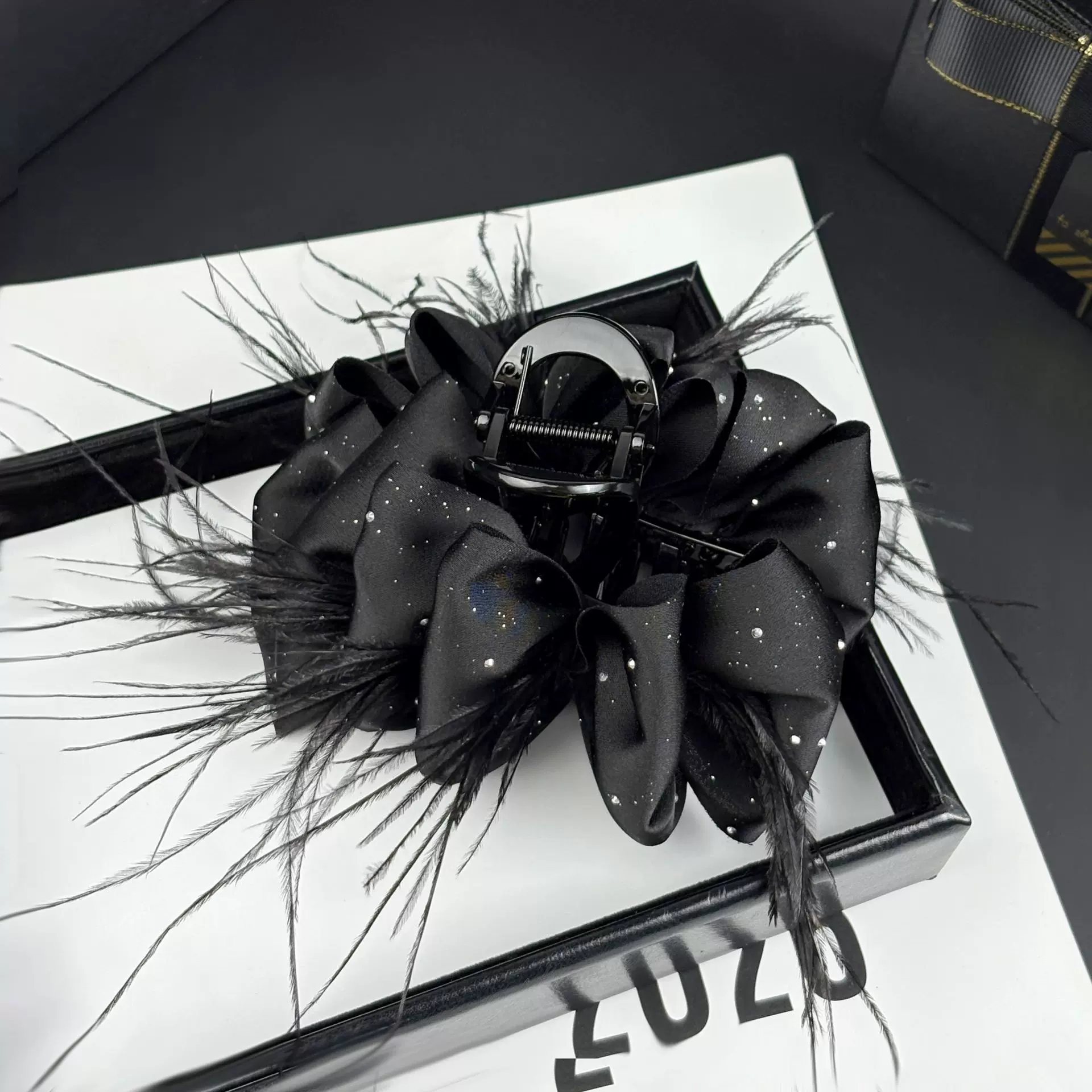 冉然品质~满天星羽毛抓夹显发量鲨鱼夹后脑勺盘发卡泡泡云朵发夹