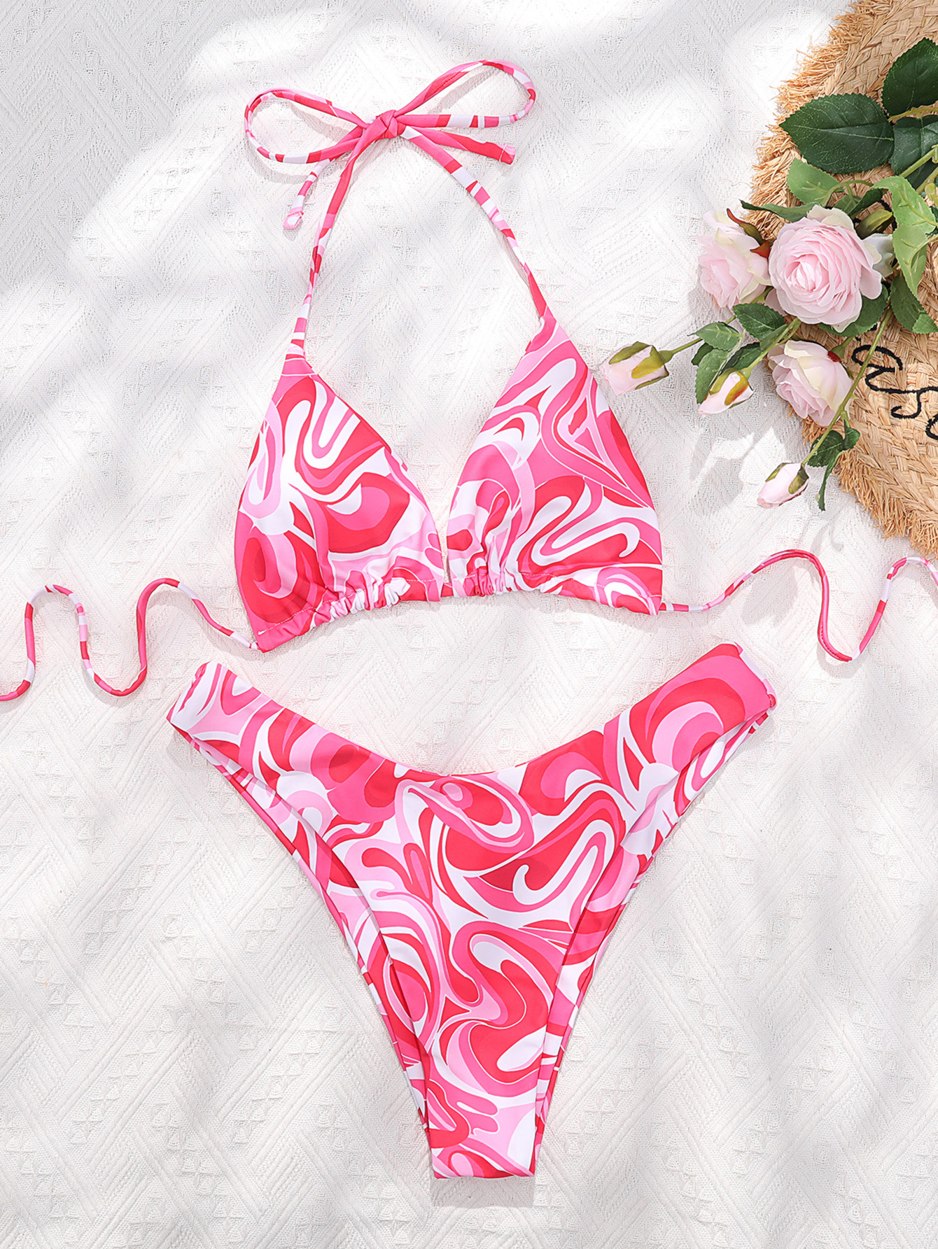 Bikini de tiras con estampado giratorio NSFPP104212