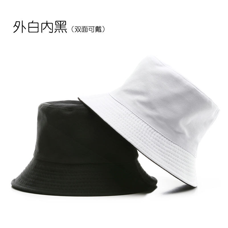 高品質両面漁師帽女性春夏光板学生日よけ盆帽国境を越えた帽子純色日焼け止め戸外帽