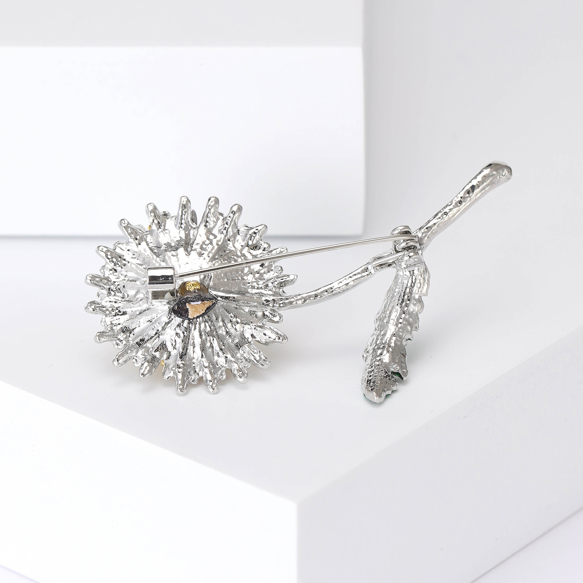 Elegant Simple Style Pin Dandelion Alloy Enamel Inlay Rhinestones Women's Brooches display picture 3