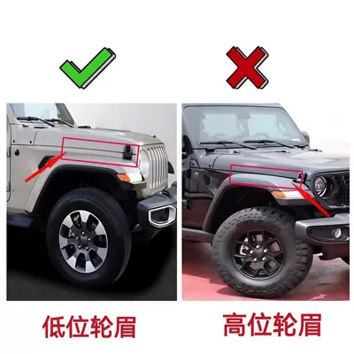 Suitable for 18-25 Wrangler Jl/Jt Gladiator Gladiator Widened Small Wheel Eyebrow Mudguard Modification Parts (Wheel eyebrow) - jl-low-wheel-eyebrow