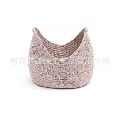 Cotton rope storage bag basket shape chic color matching DIY foreign trade trend cotton rope woven foreign trade supermarket