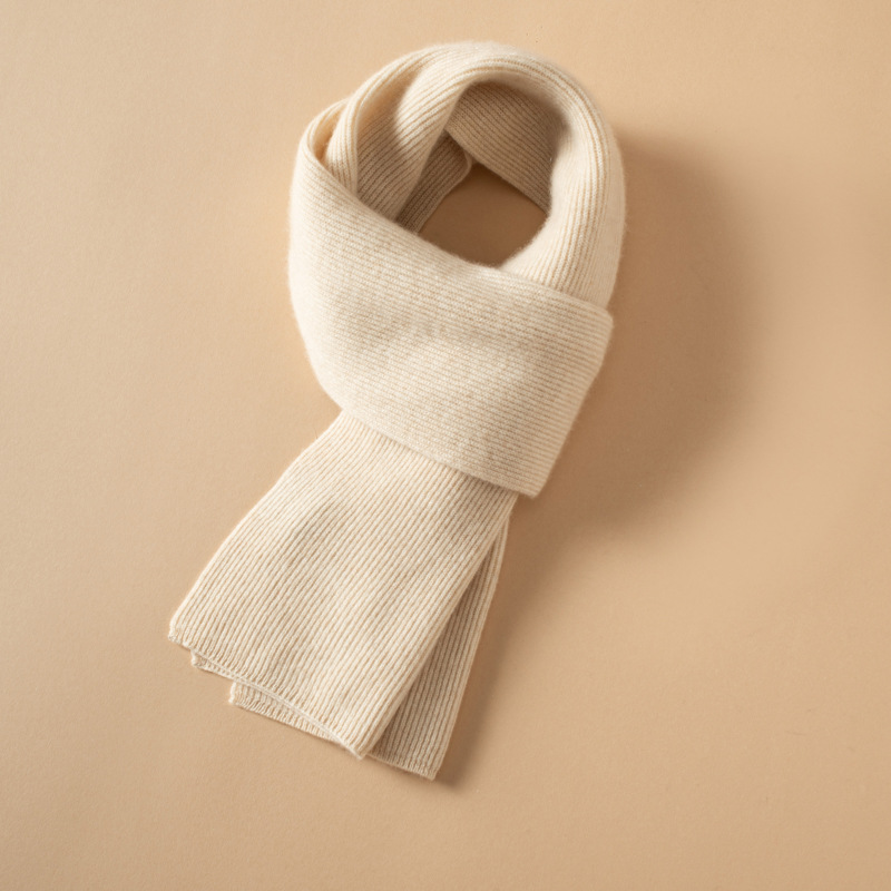 Universal cashmere keep warm fashionable solid color knitted scarf…