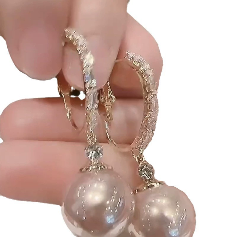 Серебряная игла, цирконы, изысканные ретро-серьги из жемчуга, стиль высокого качества, стиль легкой роскоши, французский ретро стиль