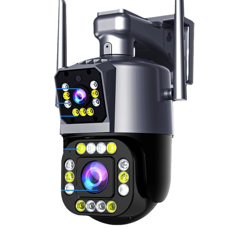 Cámara de vigilancia de alta definición inalámbrica popular transfronteriza, máquina de bola de pistola para exteriores, monitor doméstico de doble pantalla, visión nocturna 4G