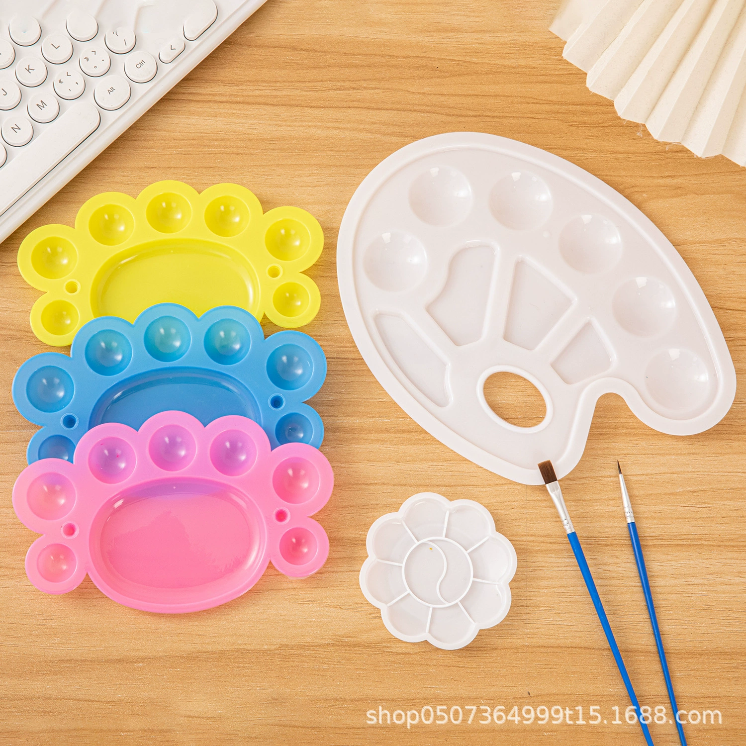 Производитель оптовая белая пластиковая палитра для рисования пигментная панель для детей акриловая акварель гуашь пигмент палитра