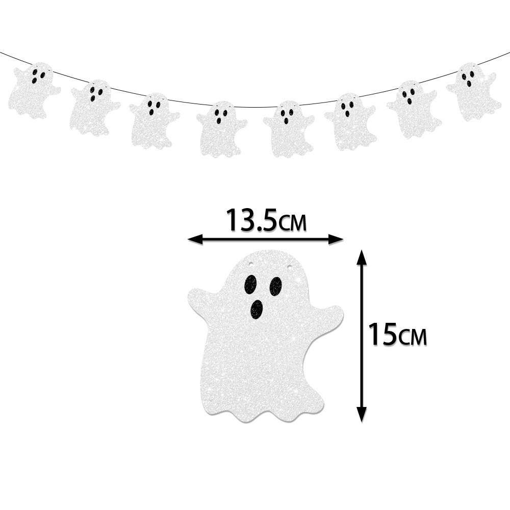 Decoración de fiesta de vacaciones de Halloween, bandera de pull, murciélago fantasma, bandera de pull, barra de flores, decoración de pared, adornos de pancartas