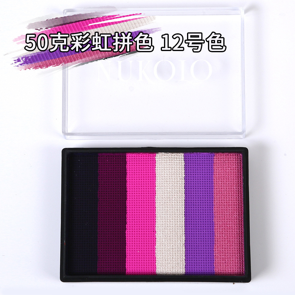 50g 6 colores a juego Arco Iris tira cara pintura a base de agua color a juego pigmento lavable cuerpo Arco Iris Cara color cubierta