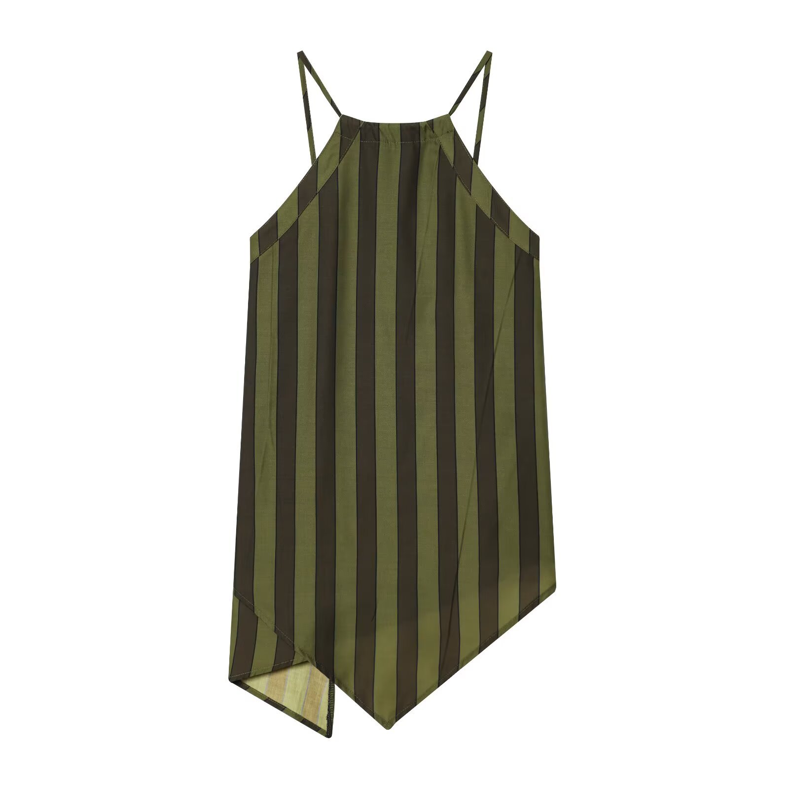 Striped Sleeveless Top & Pants Set, Women's Asymmetrical Crop Top With Matching High-Waisted Trousers, Two-Piece Outfit_ecoleips.com