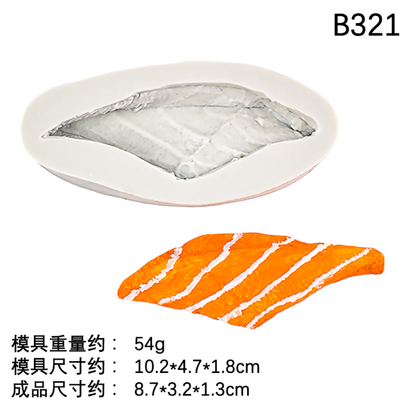 Sushi de huevas de pescado Simulación de bola de arroz de salmón Molde de silicona Diy Molde de vela de chocolate de sushi
