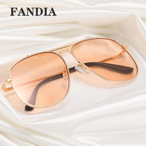 LQ93319 Amazon foreign trade European and American women's metal sunglasses candy-colored glasses sunglasses toad glasses
