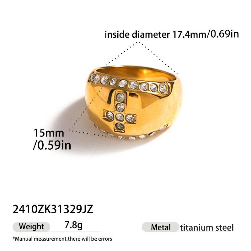 Anillo de diamantes de alta calidad de lujo ligero y nicho no se desvanece joyería de acero de titanio