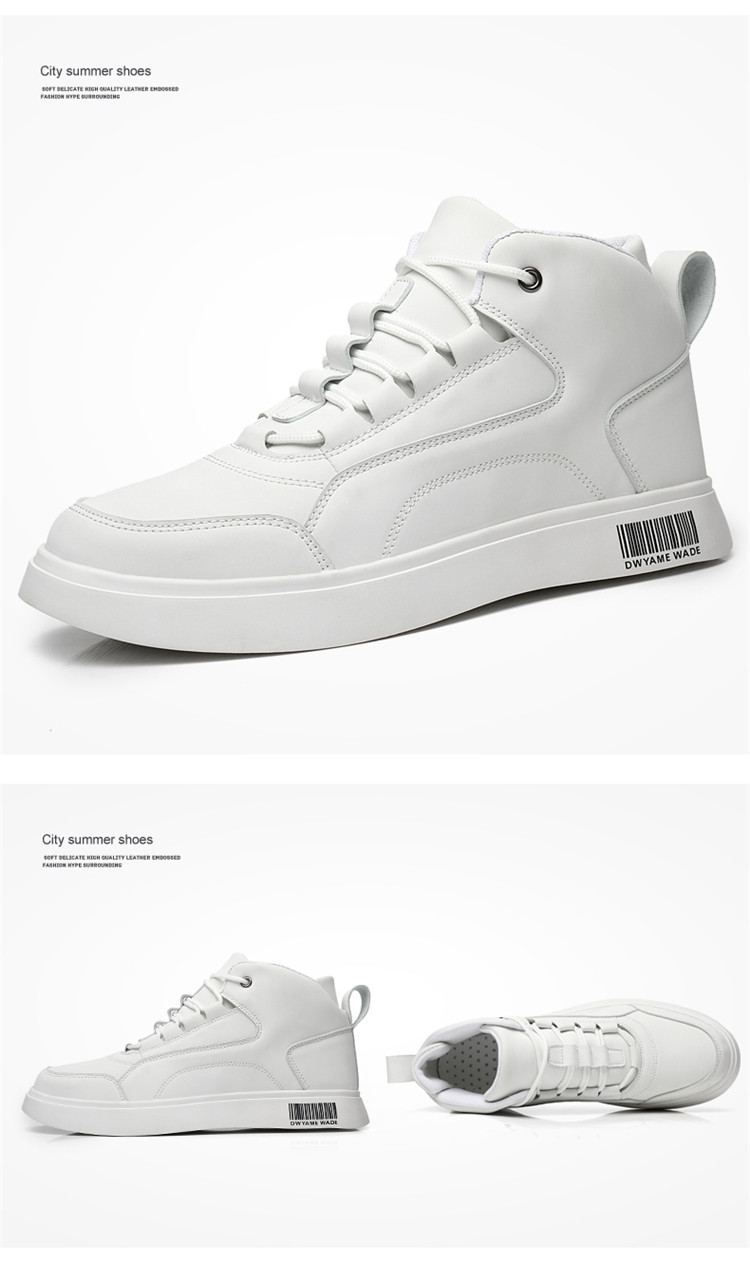Men's shoes spring  new style youth wear resistant non slip high top sneakers trendy all match height increasing sports casual shoes_voghion.com