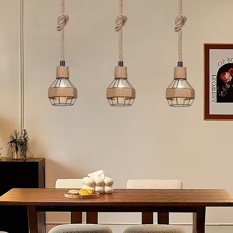 Individualidad creativa de estilo americano campesino granada de cuerda de cáñamo retro industrial café restaurante bar lámpara decorativa