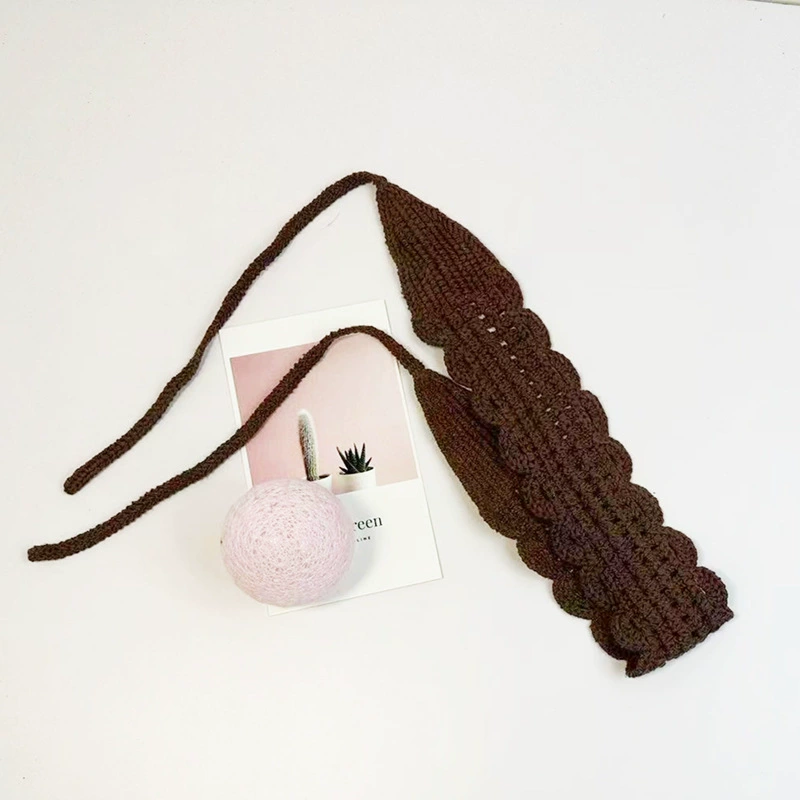 Этническая Crochet повязка на голову, тканое украшение для волос, регулируемая, яркий бохо-стиль