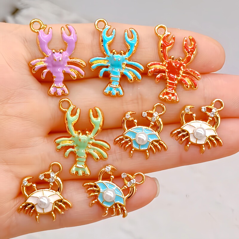 18*23mm Alloy Oil-Drip 3D Crayfish Pendant Charm DIY Handmade Jewelry Accessories Animal Pendant 18*23mm Alloy Oil-Drip 3D Crayfish Pendant Charm DIY Handmade Jewelry Accessories Animal Pendant