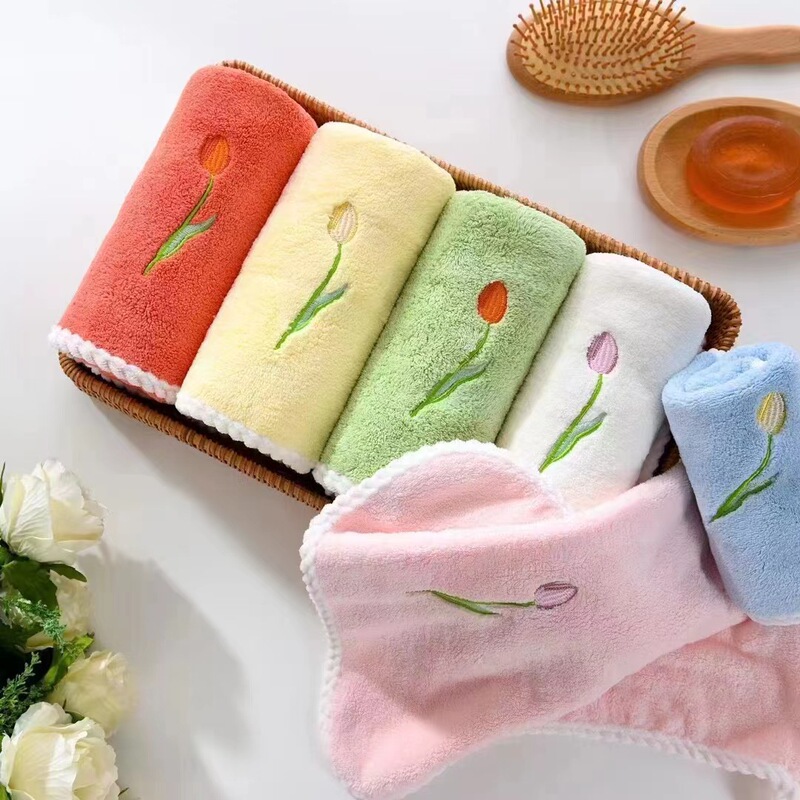Tulip Towel Absorbent Household Bath Towel Wedding Opening Gift Gift Box Wedding Supplies Coral Velvet Material Tulip Towel Absorbent Household Bath Towel Wedding Opening Gift Gift Box Wedding Supplies Coral Velvet Material