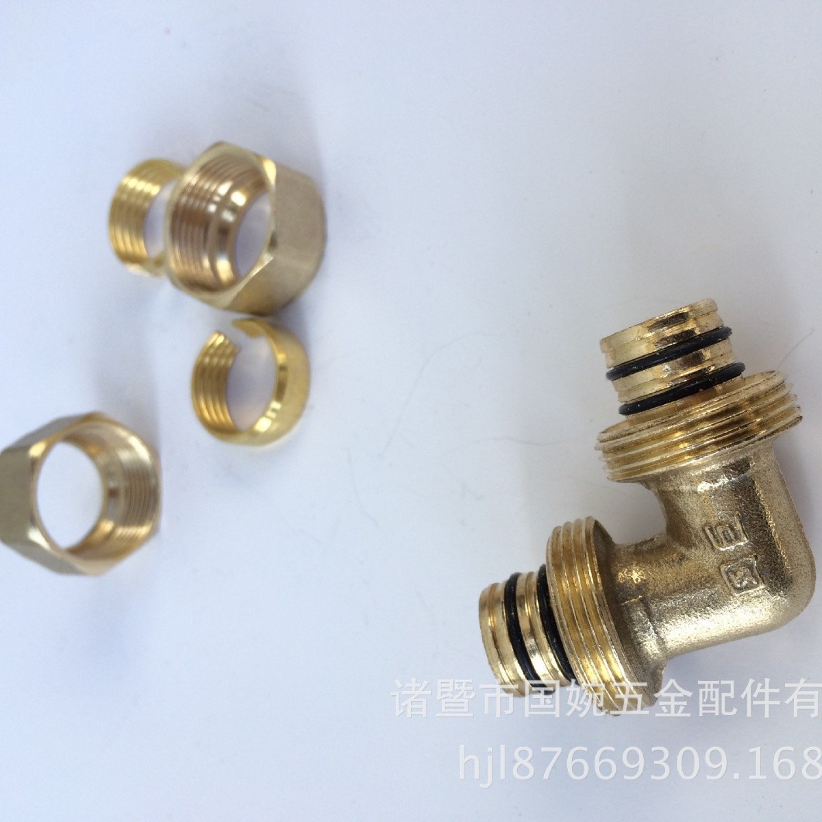 国巨品牌厂家直销 L20等径弯头 卡套式铜管件太阳能 铝塑管铜接头