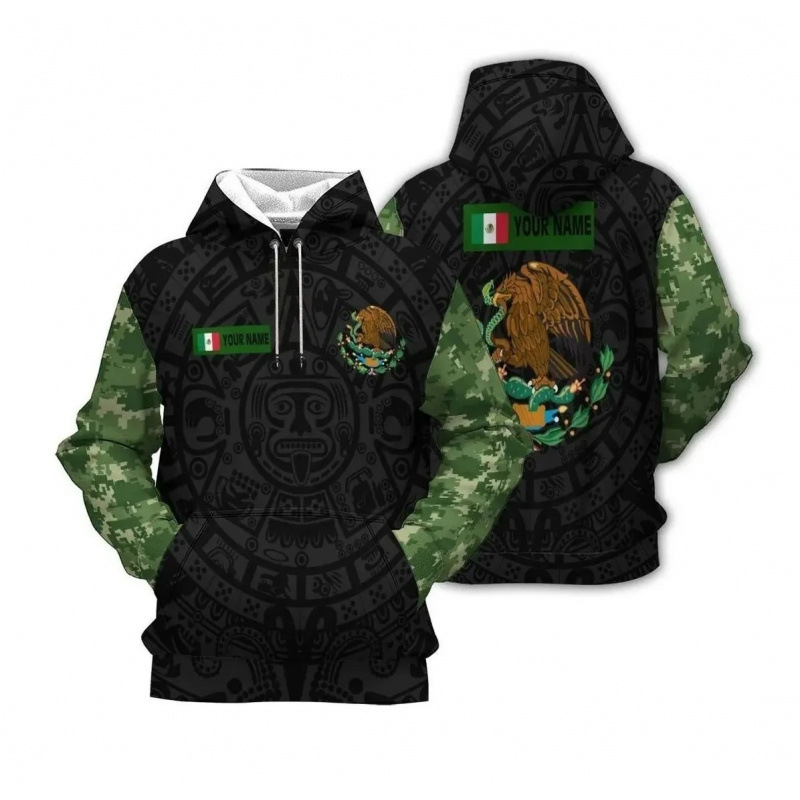 Sudadera con capucha 3D de inspiración mexicana para hombre: sudadera con gráficos llamativos para un estilo urbano e informal._voghion.com