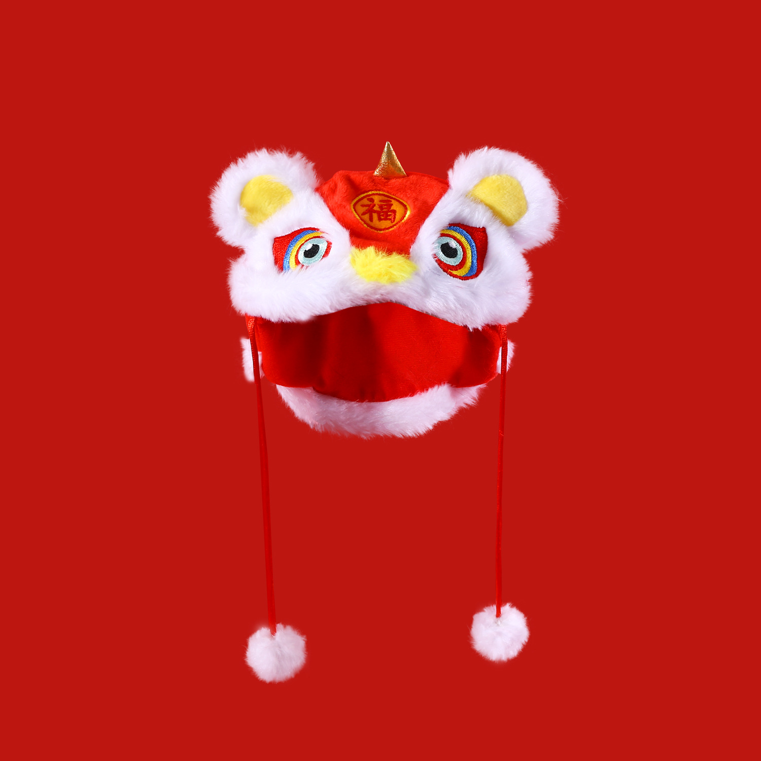 2024 mascota León sombrero felpa de dibujos animados Año Nuevo Festival Primavera estilo chino gato oso peluche cachorro tocado chal