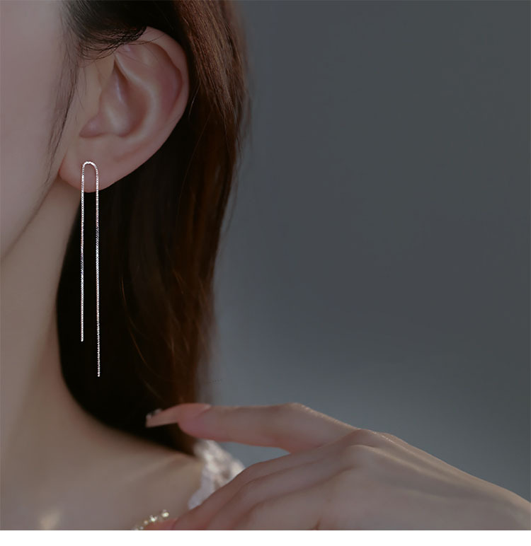 Elegant Double Line Tassel Earrings For Women Unique Long Design_voghion.com