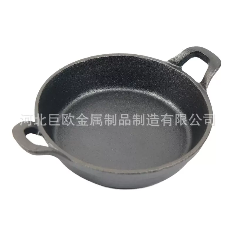 铸铁平底锅双耳煎锅煎蛋锅煎饺锅早餐锅辅食锅迷你厨房食玩真煮锅