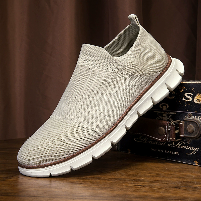 Мужская обувь для пар через границу, новые стильные носки с вязаными носками, новый модный тренд, дышащие, легкие, повседневные слипоны большого размера
