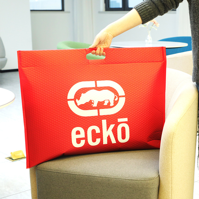 新款设计手腕孔手提式气泡信封自粘袋便携式快递气泡袋服装泡沫袋