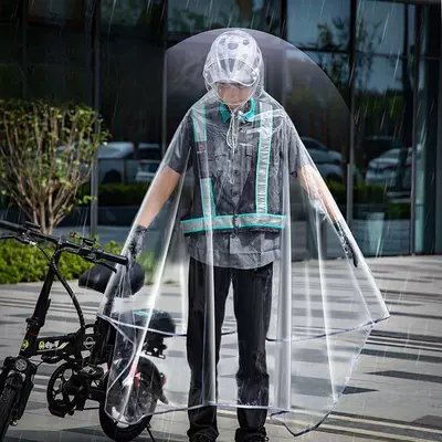 Lightweight Raincoat for Ride-Hailing, Portable: Qatlanan elektrik skuterlər