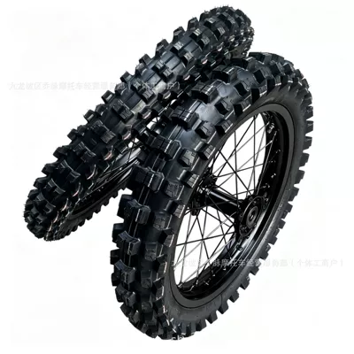 Ultra Bee modified 80/100-21 rear 110/90-18inch wheel hub assembly with Zhengxin Dahua tires (Motorcycle wheel hub) - black-wheel-rims