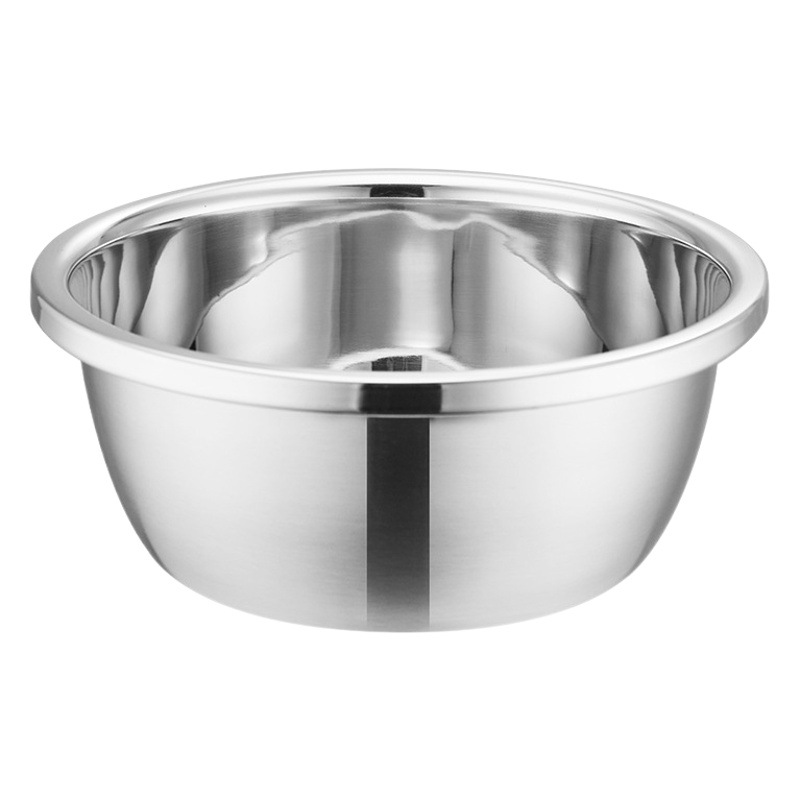 304 Stainless Steel Basin Wholesale Kitchen Multi-use Seasoned Tank with Lid and Basin Egg Beating Basin Household Drain Vegetable Washing Basin