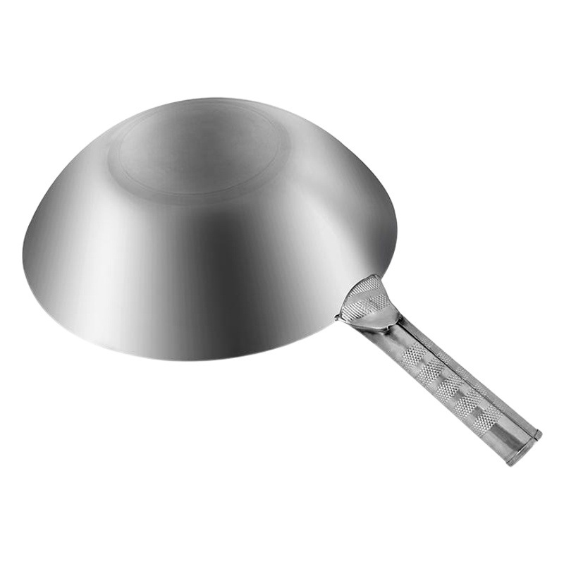 Directo de fábrica de acero inoxidable 430 wok grado alimenticio engrosada no-stick no recubierto de fondo redondo comercial olla doméstica
