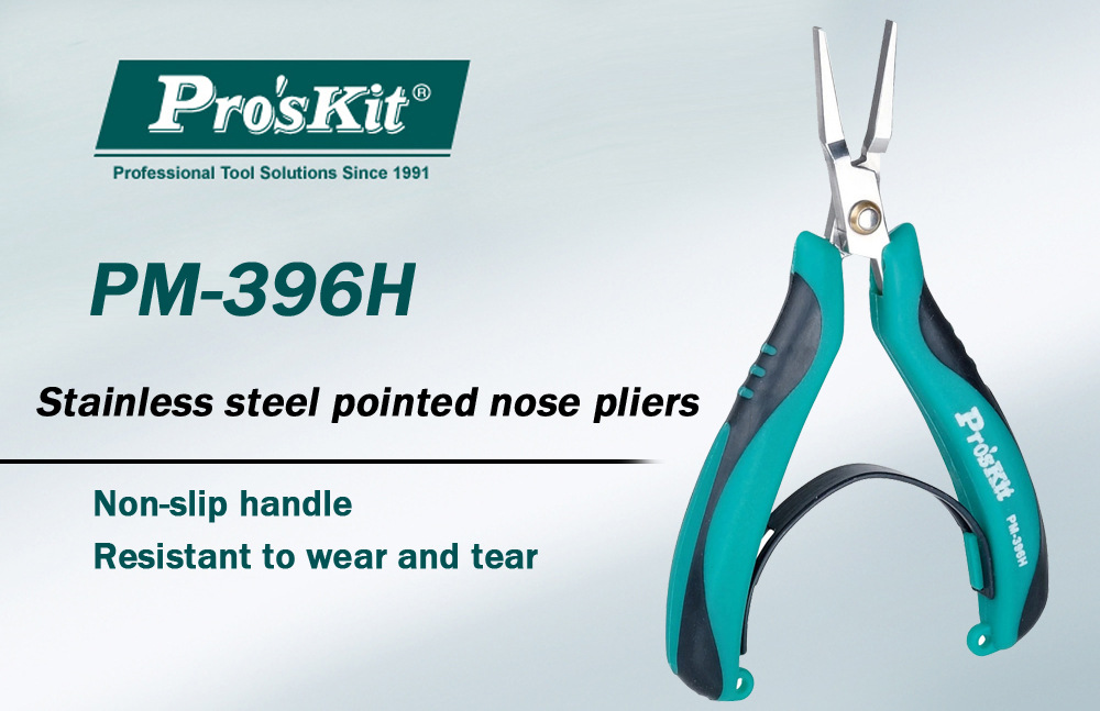 台湾宝工PM-396H不锈钢无牙平口钳 精密电子钳扁咀钳 平嘴钳