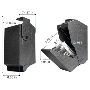 Manufacturer's New Product Double Gun Side Hanging Gun Box Insurance Box Biometric Fingerprint Password Suitable for Wall Desk Bedside Table