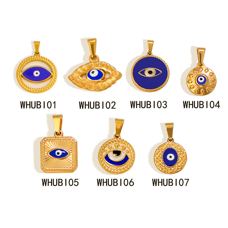 7g Weight Pendant Jewelry Making Type Real Gold Plated Plating Material 1 Piece Quantity Holiday, Daily Occasion 304 Stainless Steel Material Devil's Eye Pattern Unisex Gender Vintage Style, Classic Style Style Waterproof Non Tarnish, Plating Craft Real Gold Plated Devil's Eye 304 Stainless Steel Vintage Style Classic Style Waterproof Non Tarnish 无
