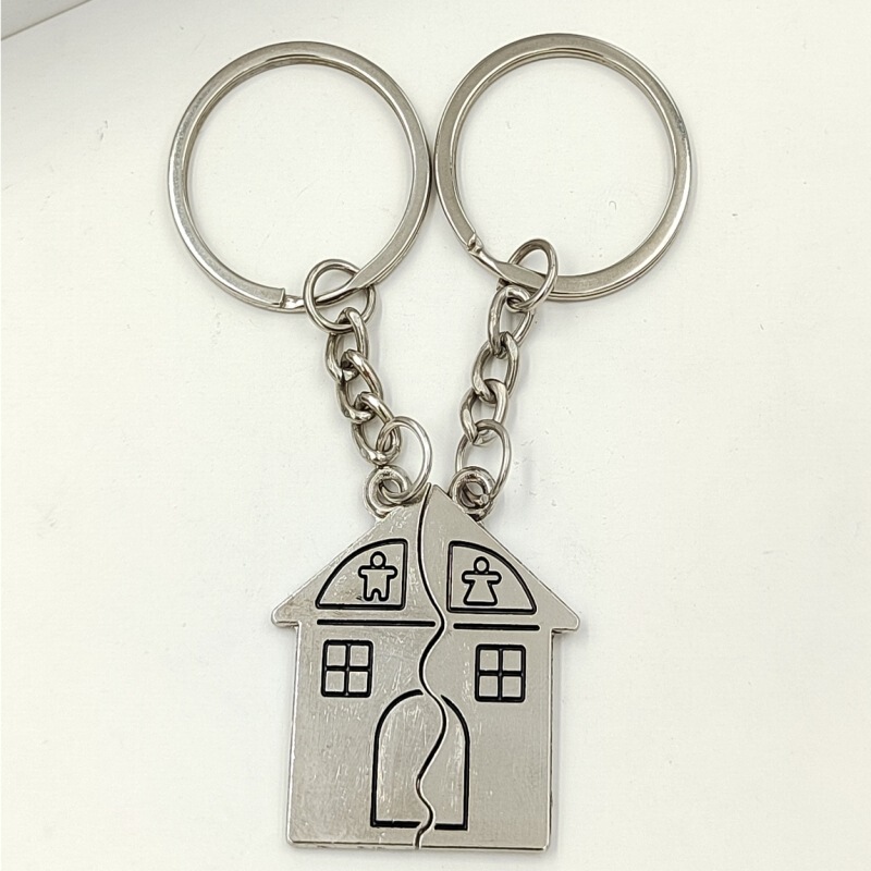 New House Keychain Creative Personality Engraving Pendant Pendant for Boyfriend Decorations Gift