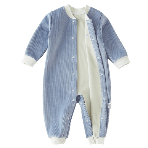 Baby Bodysuit for Autumn/Winter with Fleece and Thick Padding, Warm Newborn Clothes for Boys and Girls