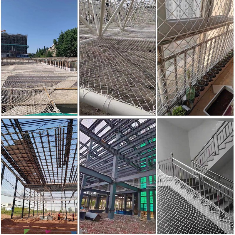 建筑工地网绳尼龙防护网儿童楼梯阳台防坠隔离围网子阻燃网封车网