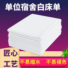 白色床单酒店宾馆床单学校军训宿舍白褥单厂家批发单位制式白床单