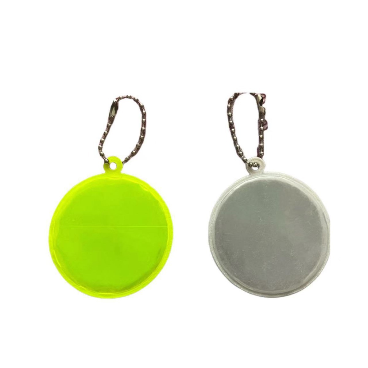 Colgante redondo reflectante transfronterizo llavero de luz nocturna placa de seguridad
