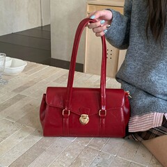 2024新型秋冬韓国ins小衆脇下バッグ女性花嫁バッグ気質百合手持ちシングル肩結婚バッグ