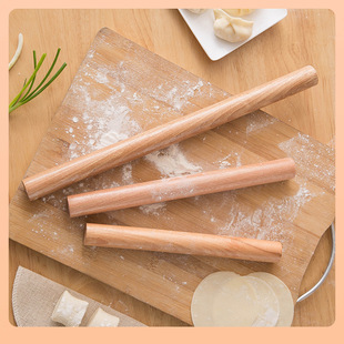 Natural Beech Wood Rolling Pin Solid Wood Large and Small Pressing Pin Household Dumpling Wrapper Rolling Pin Rushing Pin Baker