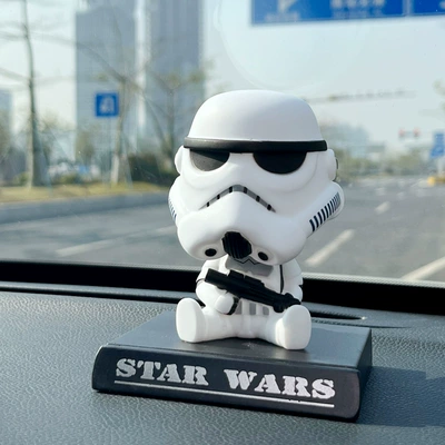 Cartoon Creative Car Ornaments, Car ornaments - -shaking-head-white-soldier