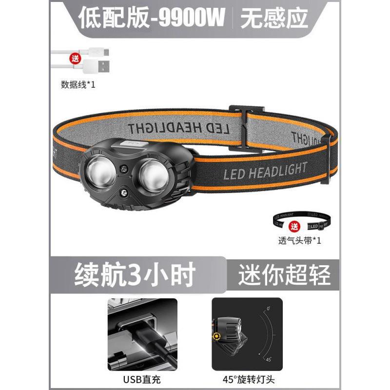 强光超亮夜钓灯头灯长续航钓鱼感应可充电头戴式户外登山|undefined