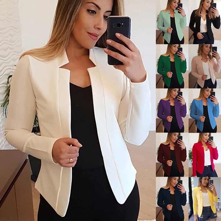 2026 Amazon European and American Casual Professional Women's Blazer with Patchwork Design
