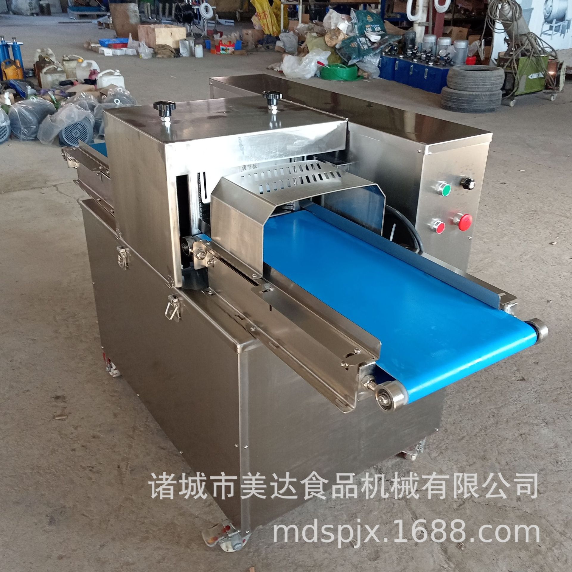 连续式水平切肉机 猪牛羊肉切条机 鲜肉熟肉切片机鸡鸭鱼肉分片