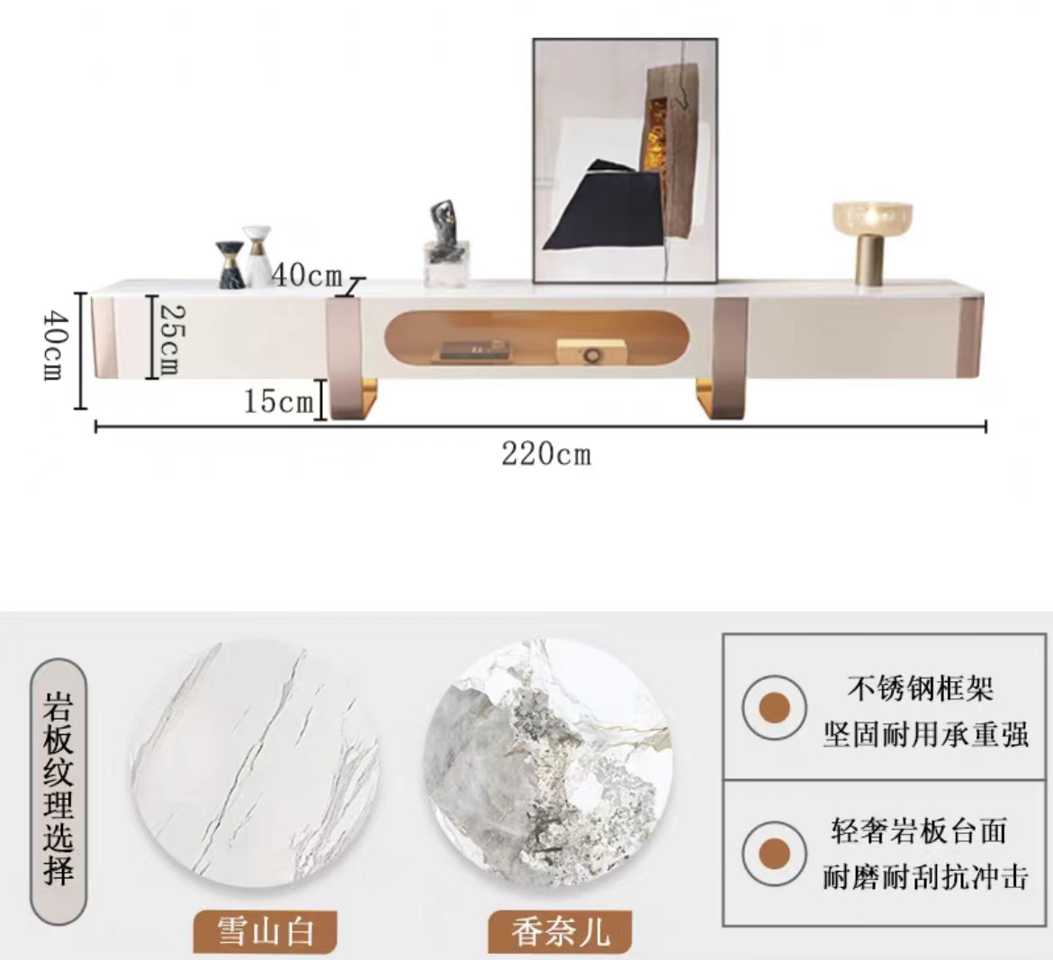 Italiano de lujo moderno simple tabla de mesa de mesa de roca tamaño redondo combinación con cajón diseñador creativo de sala de estar para el hogar