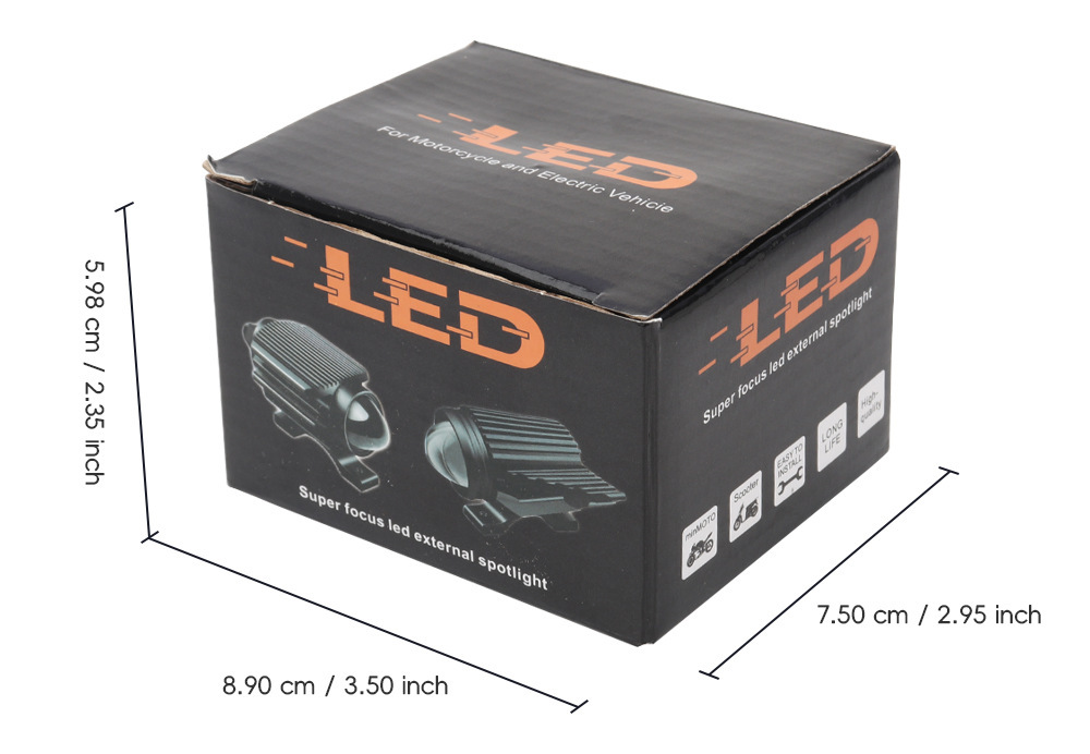 New cross-border motorcycle LED spotlight, high-brightness yellow and white light, external road paving front light, electric