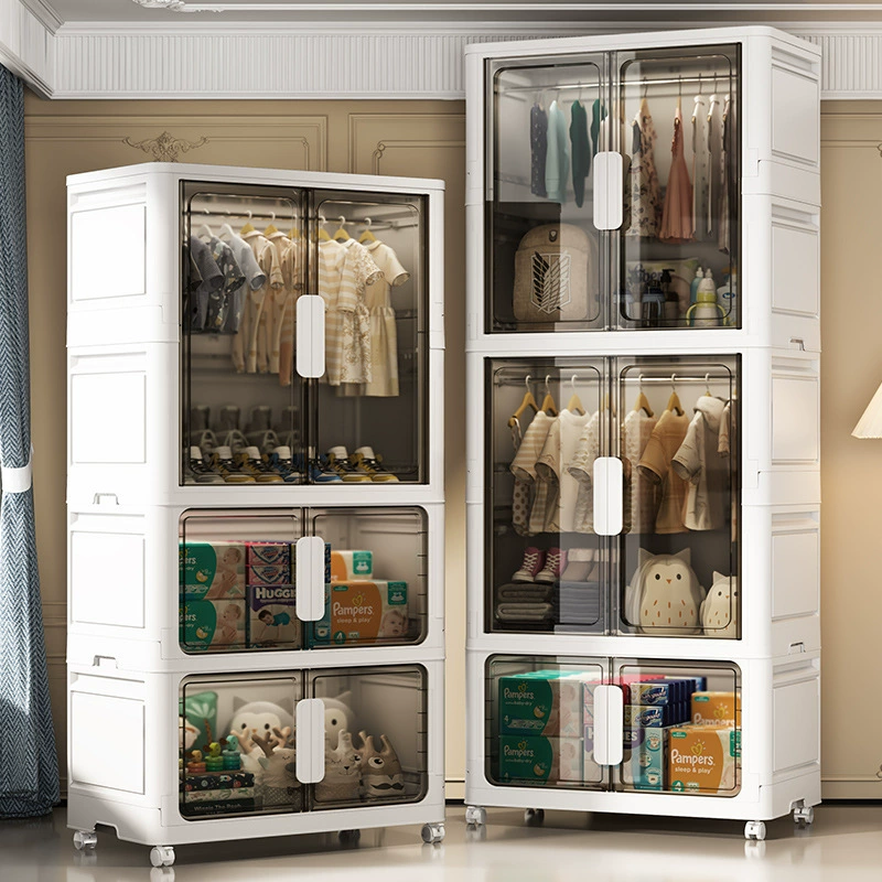 60-80cm Простой монтаж Складные двойные двери детский шкаф детский простой гардероб бытовой шкафчик